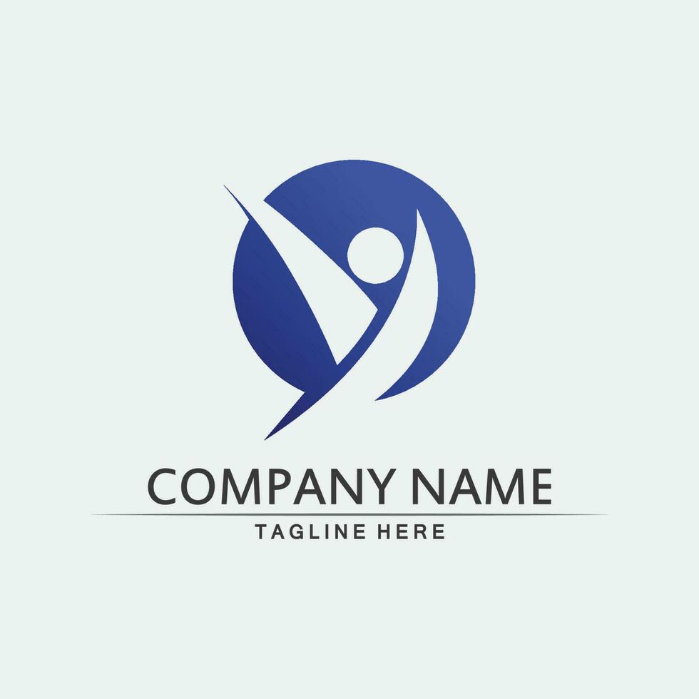 Community logo people work team and business vector logo and design group family