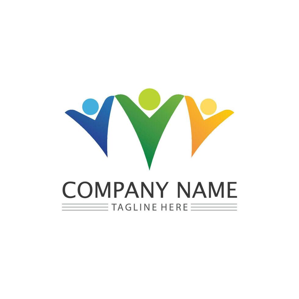 People logo, Team, Succes people work, Group and Community, Group Company and Business logo vector and design Care, Family icon Succes logo