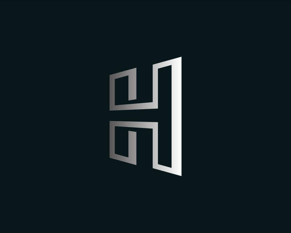 Vector letter H logo in technological style