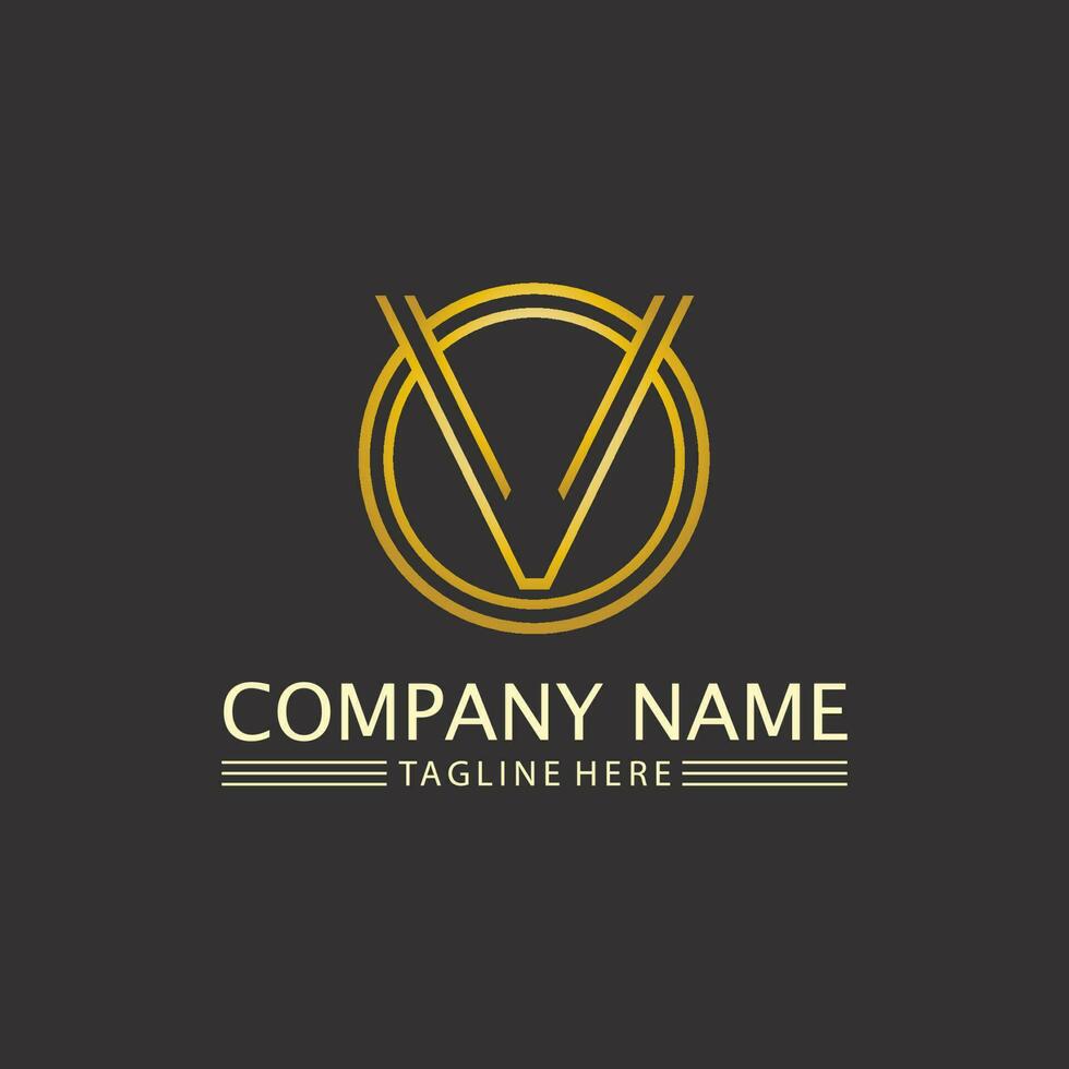 V Letter Logo Template vector