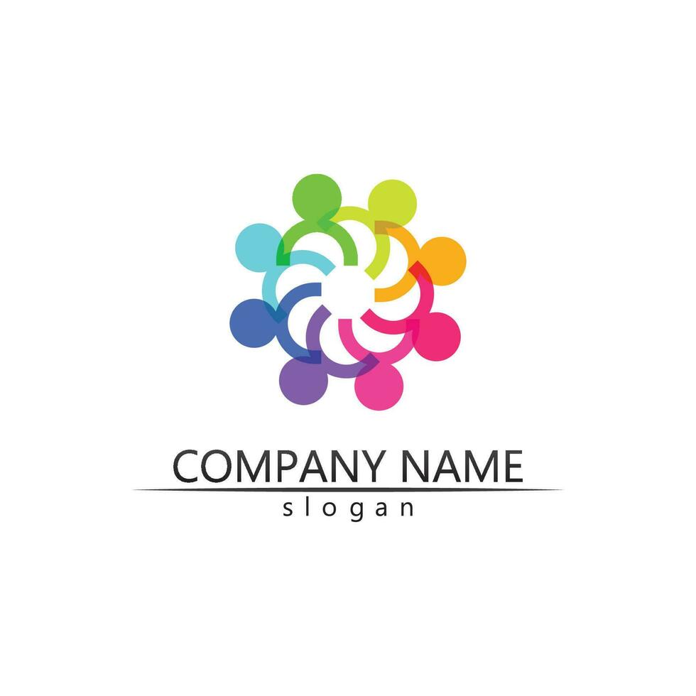 People logo, Team, Succes people work, Group and Community, Group Company and Business logo vector and design Care, Family icon Succes logo