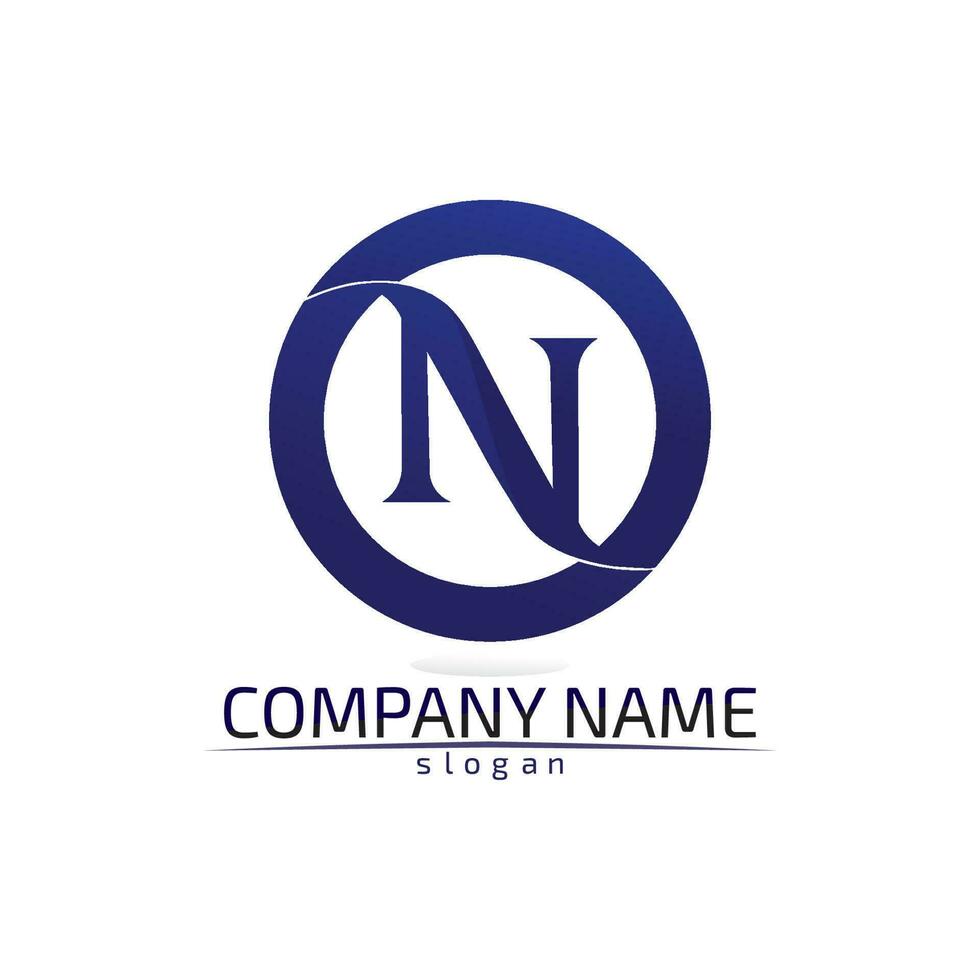 N font NLetter Logo Template vector and desain