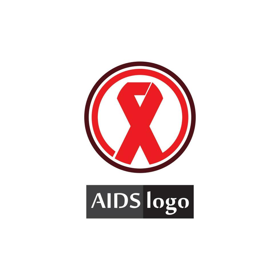 aids ribbon logo and world aids day vector design