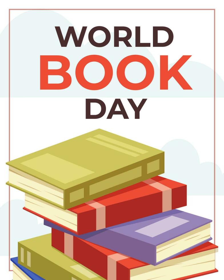 world book day flat design art vector