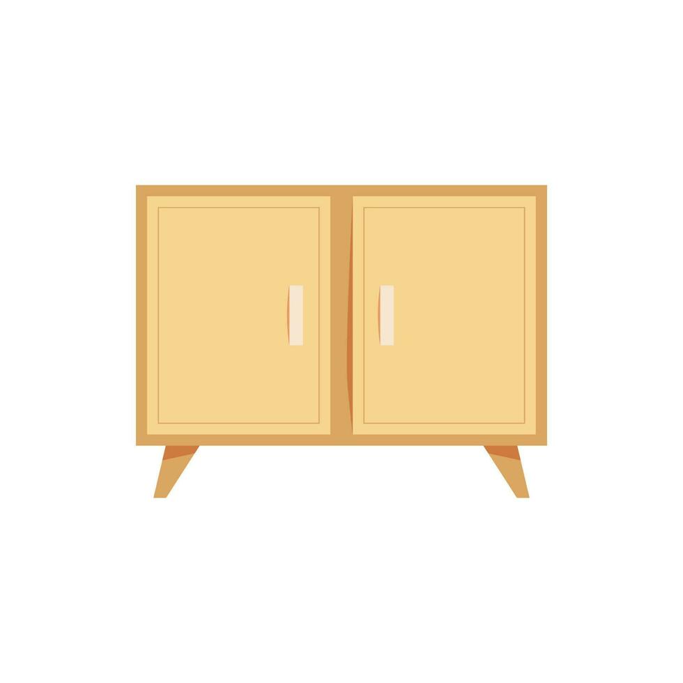 wooden chest of drawers flat design vector