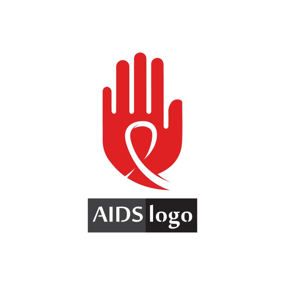 aids ribbon logo and world aids day vector design