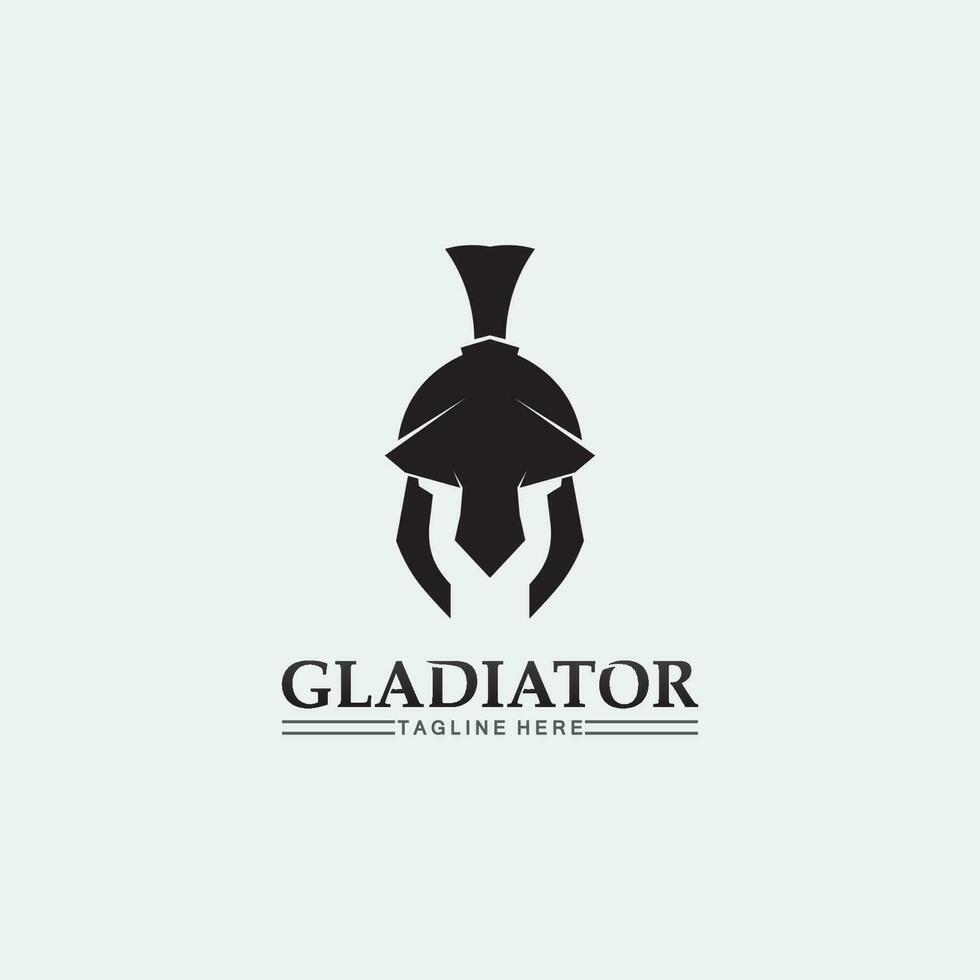 Spartan helmet, gladiator logo template vector icon design, head icon of warriors, soldier