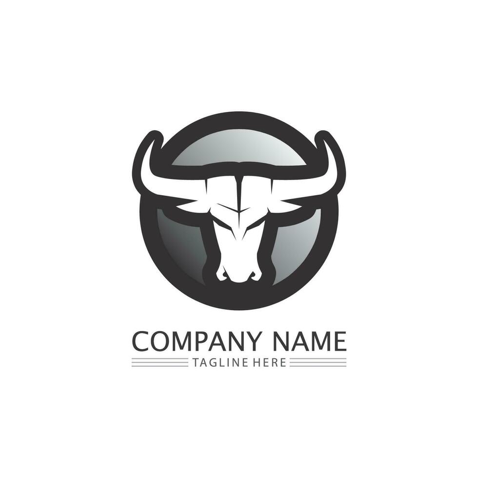 toro cabeza de búfalo vaca animal mascota diseño de logotipo vector para deporte cuerno búfalo animal mamíferos cabeza logo salvaje matador