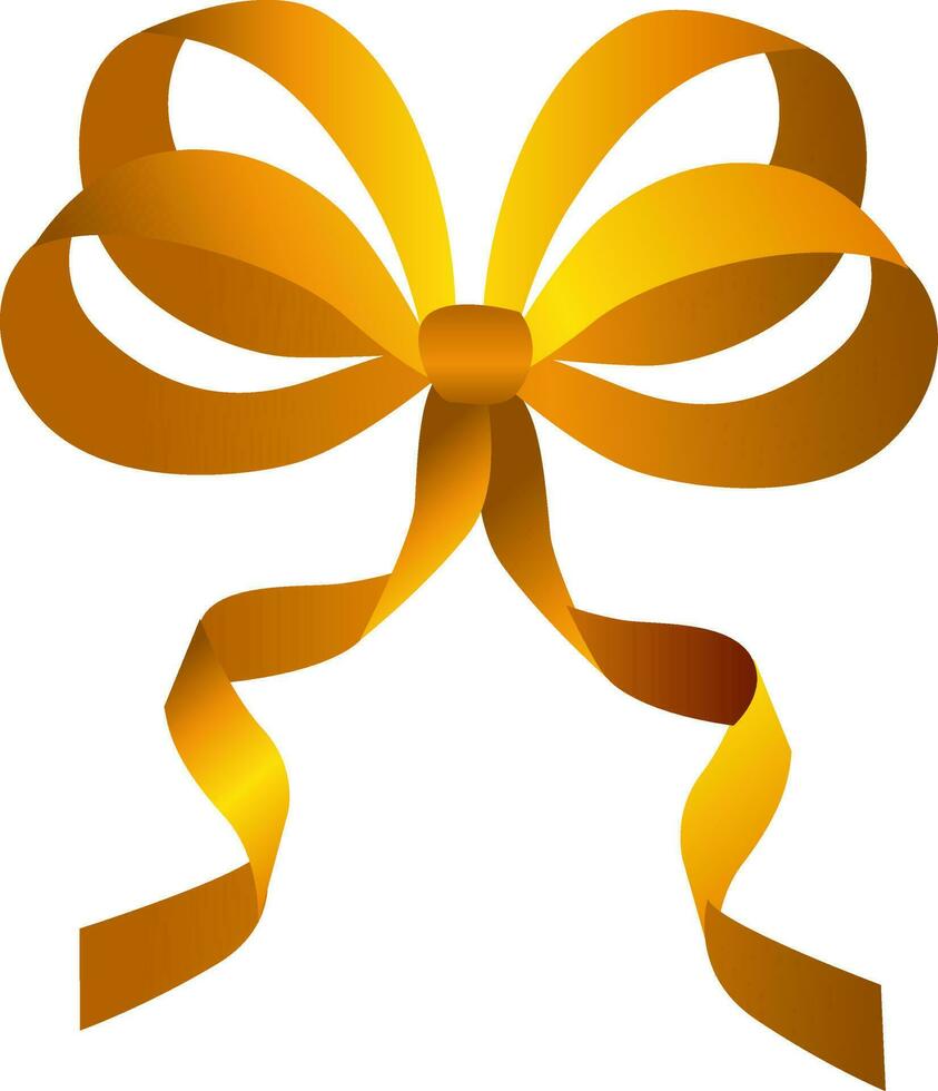 Beautiful shiny ribbon bow for decoration. vector