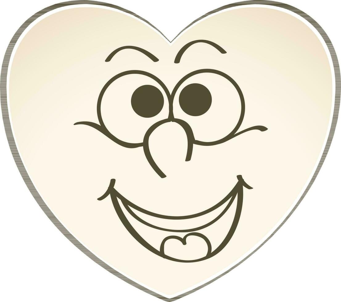 Happy heart mascot in flat style. vector