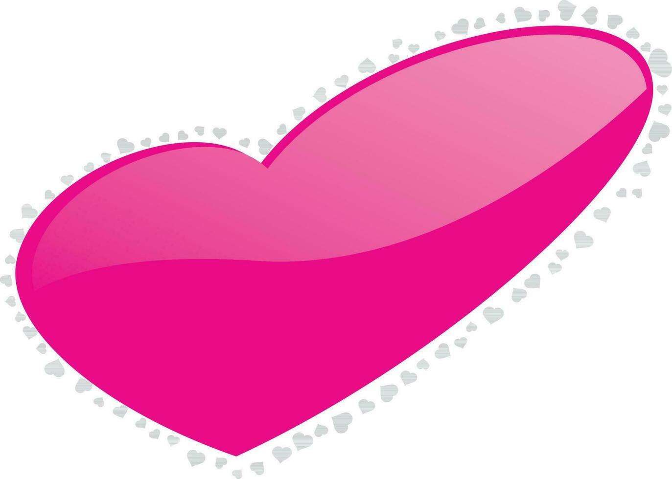 Glossy heart on white background. vector