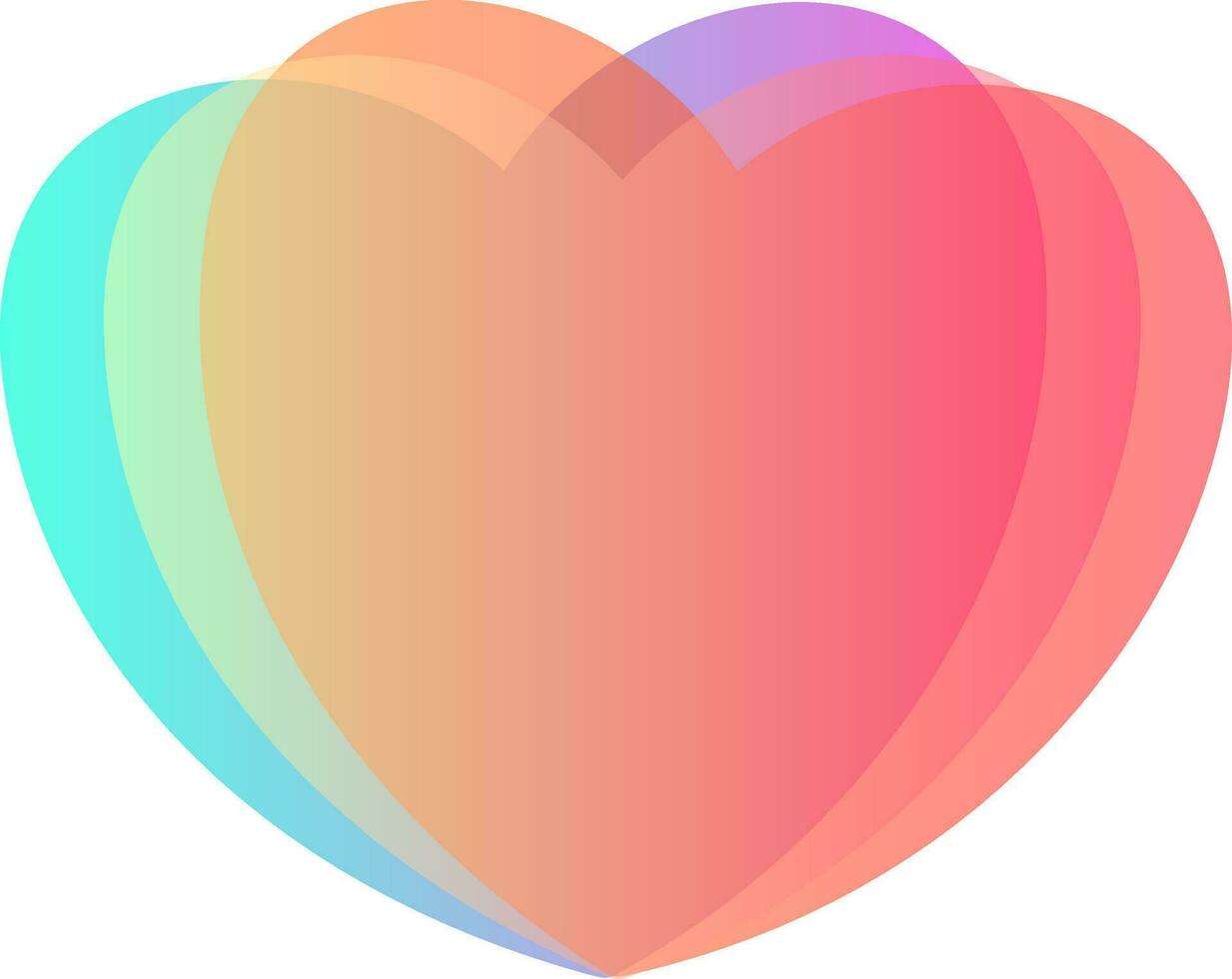 vistoso corazón, amor símbolo o signo. vector