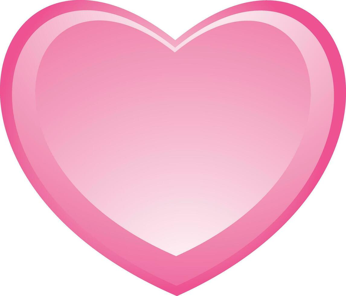 Beautiful glossy pink heart. vector