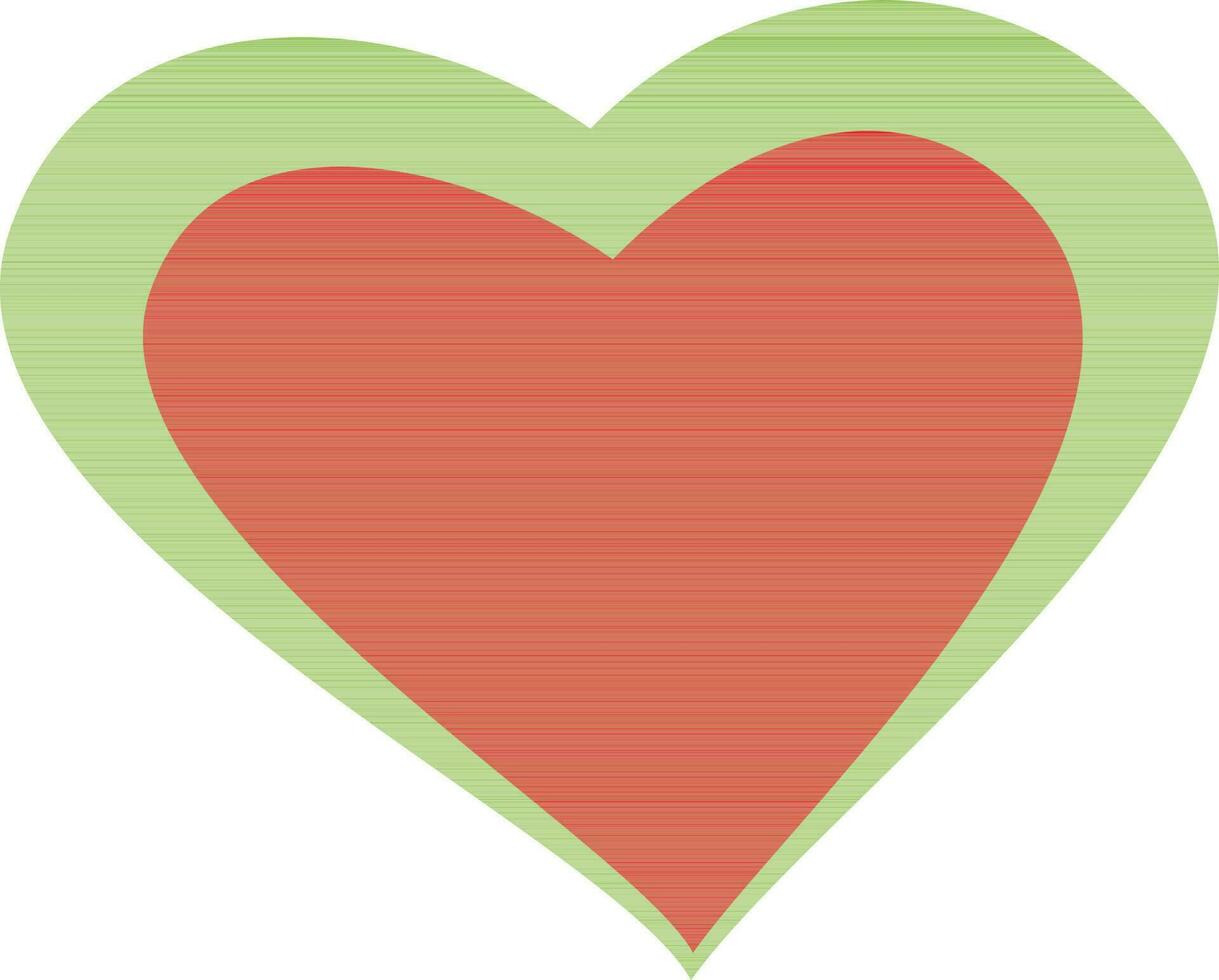 Flat style illustration of a stylish heart. vector
