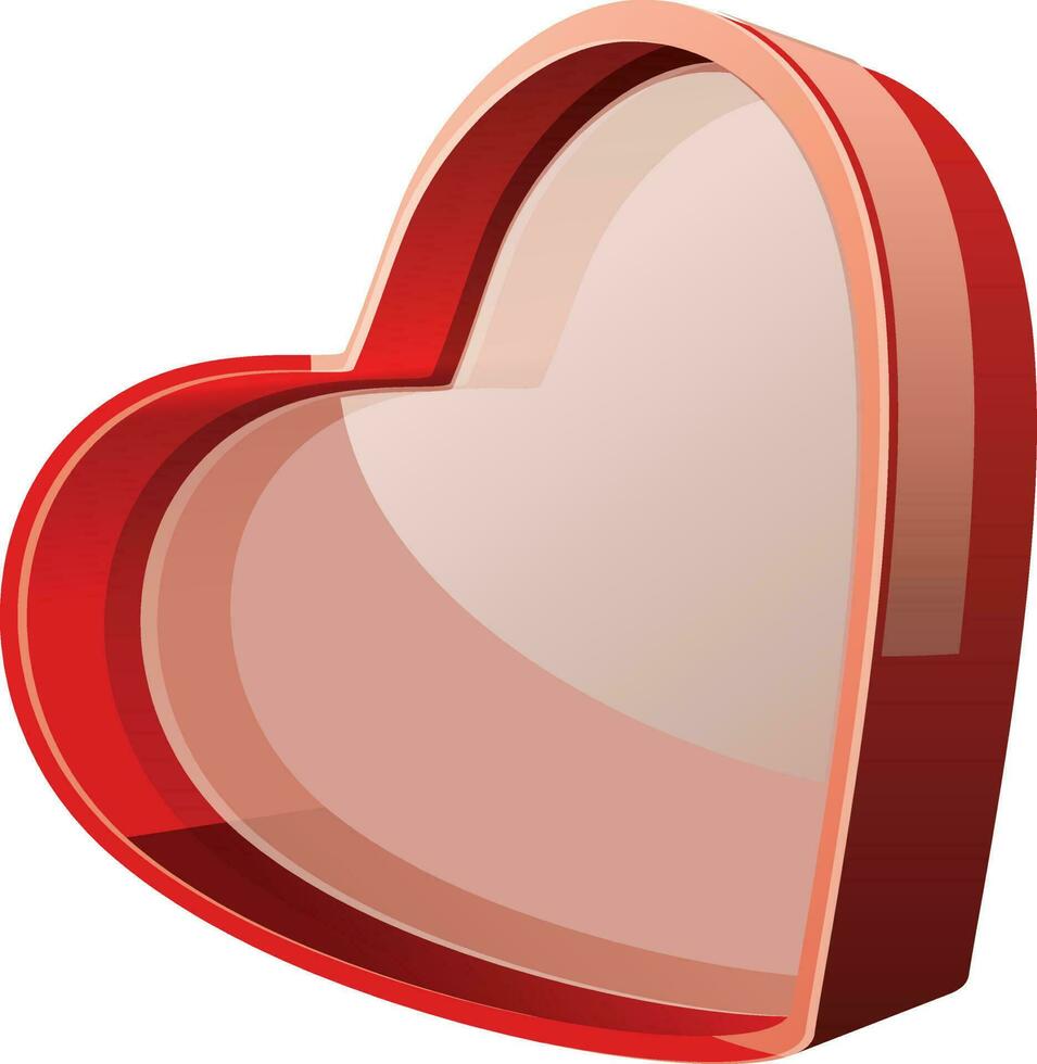 hermosa 3d estilo rojo corazón icono. vector