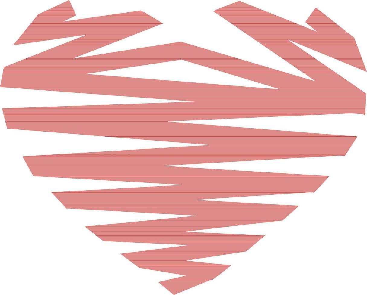 Flat style creative heart in red color. vector