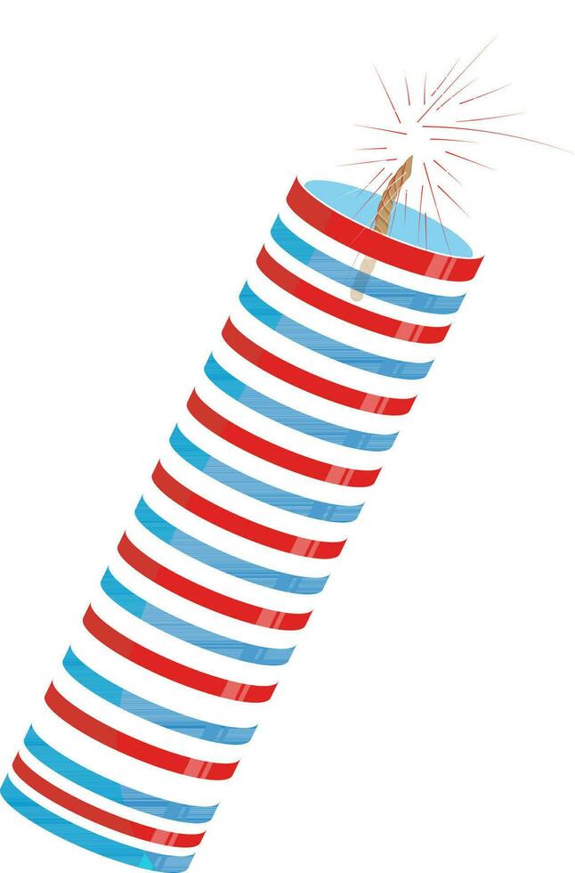 Colorful strips firecracker bomb on white background. vector