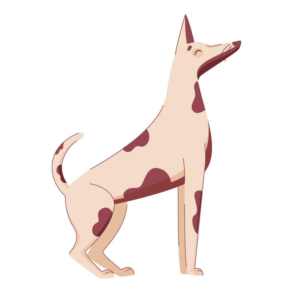 Illustration of dog standing in light peach color. vector