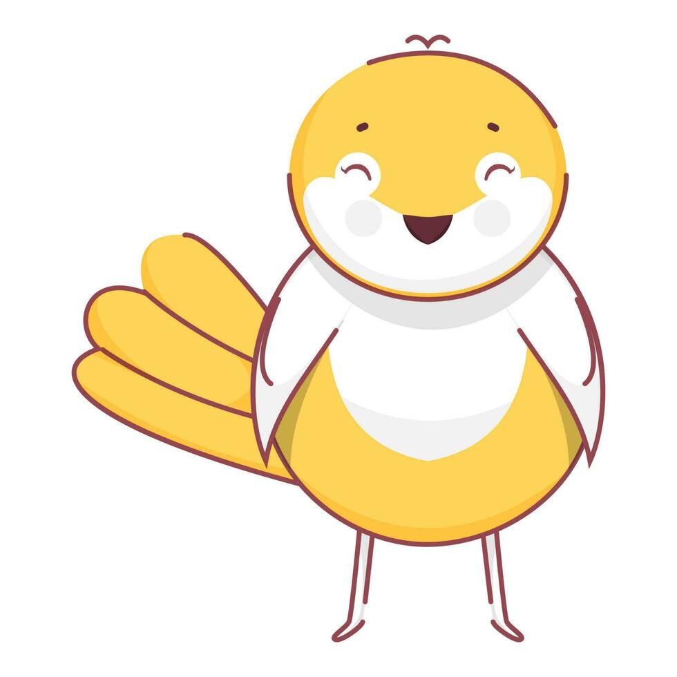 Cute chick standing on white background. vector