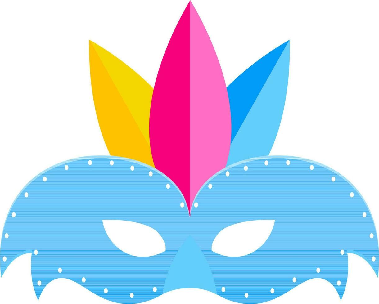 Flat style Beautiful Masquerade feather mask icon. vector