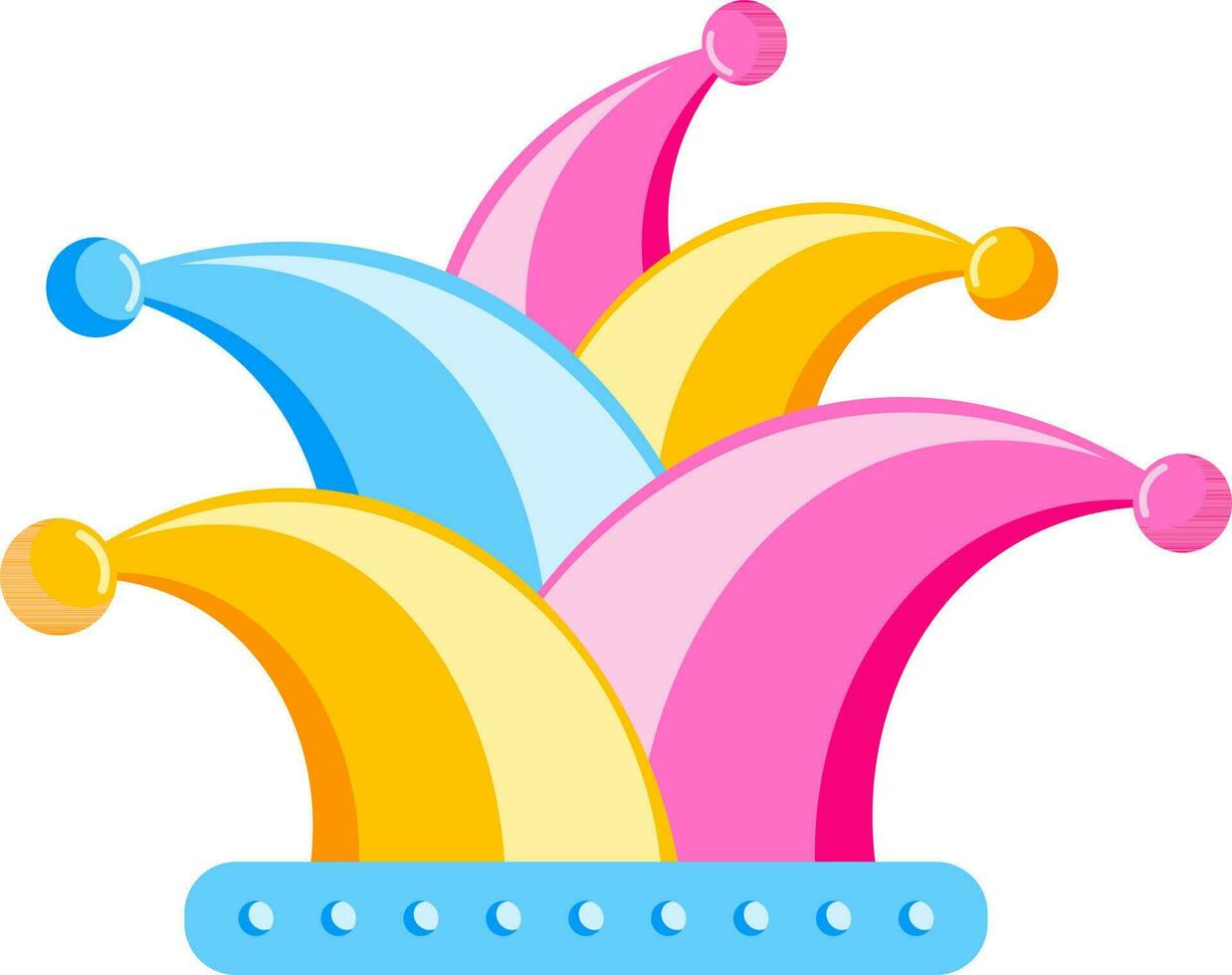 Colorful jester hat icon in flat style. vector