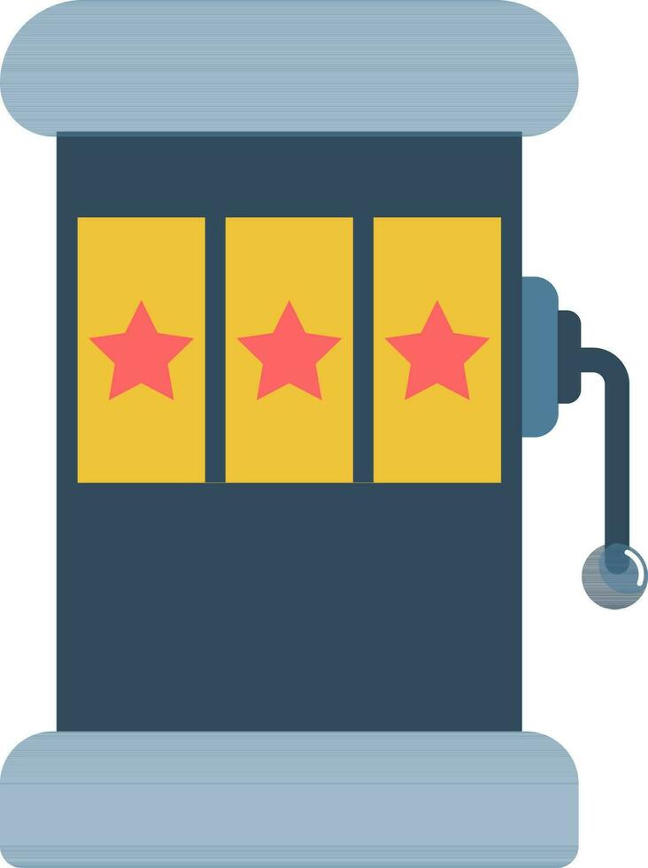 Slot machine icon in blue and yellow color. vector