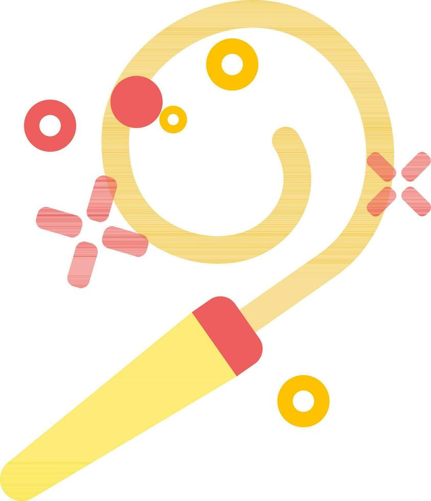 Party blower icon in yellow and red color. vector