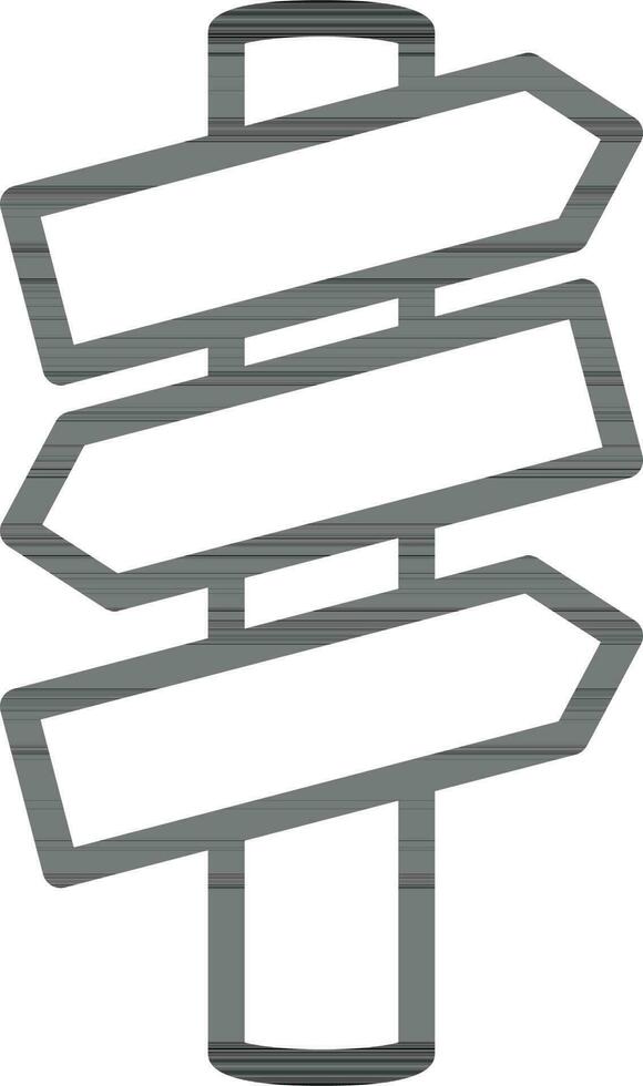 Signboard icon in black line art. vector