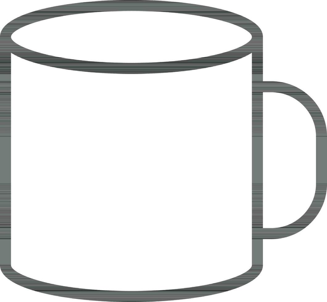 Cup or mug icon in thin line art. vector