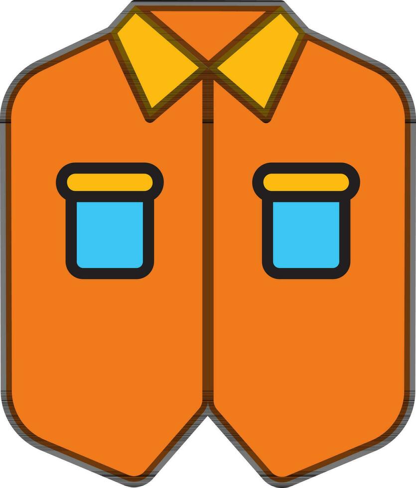 traje chaleco icono en naranja color. vector