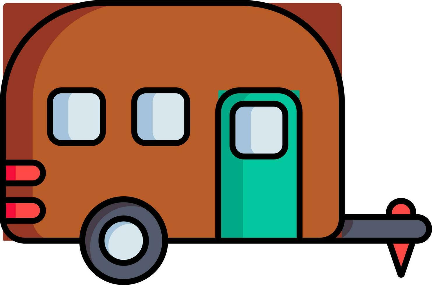 Illustration of Caravan icon in flat style. vector