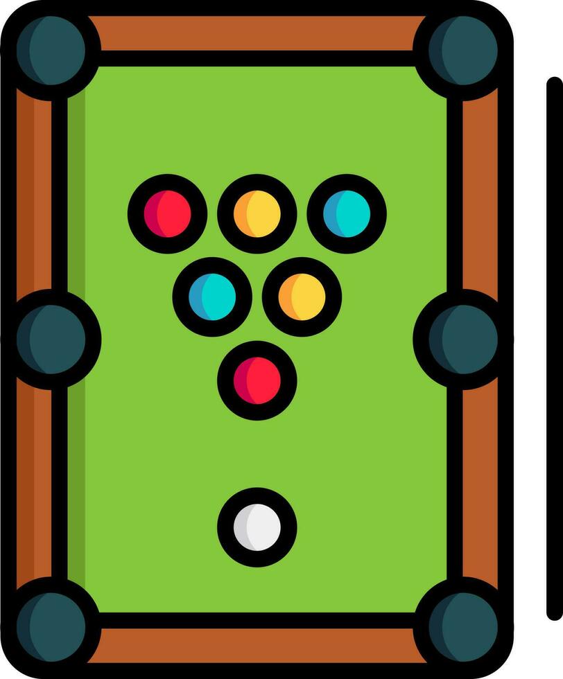 Colorful billiard table icon in flat style. vector