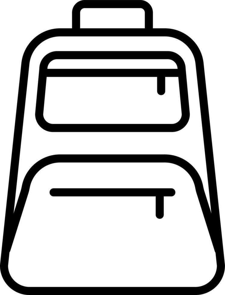 Black line art illustration of Backpack icon. vector