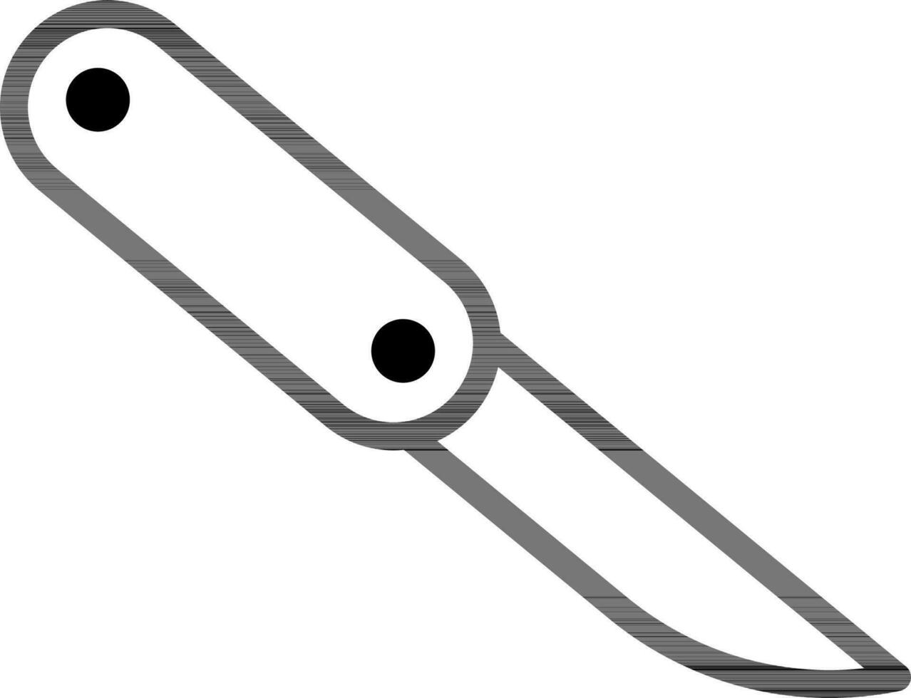 Flat style Knife icon in line art. vector