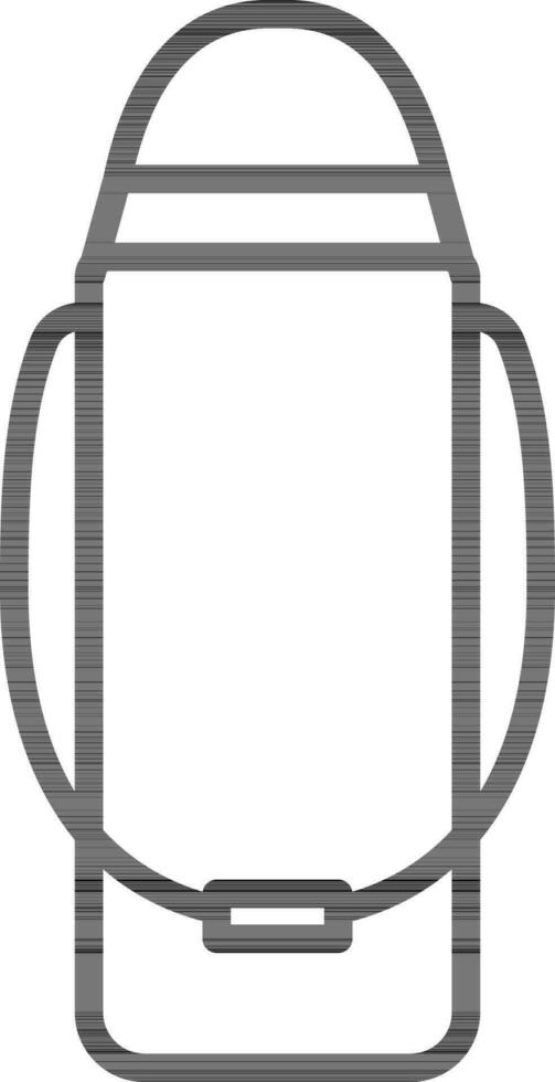 Black line art illustration of Thermos bottle icon. vector