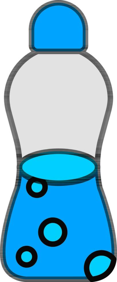 medio agua botella icono en azul y negro color. vector