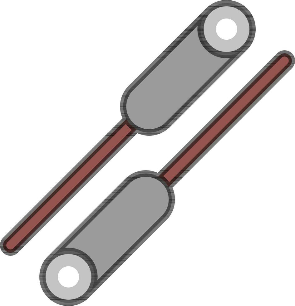 Marshmallow with stick icon in gray color. vector