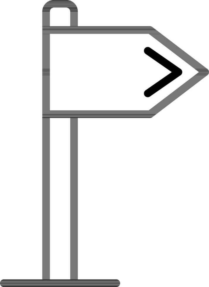 Signboard icon in black line art. vector