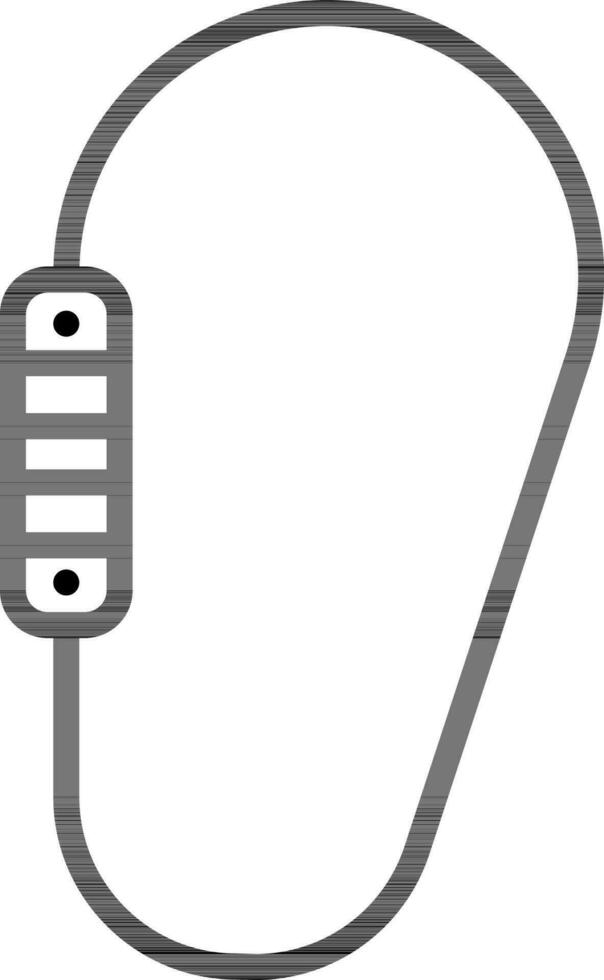 Flat style Carabiner icon in line art. vector