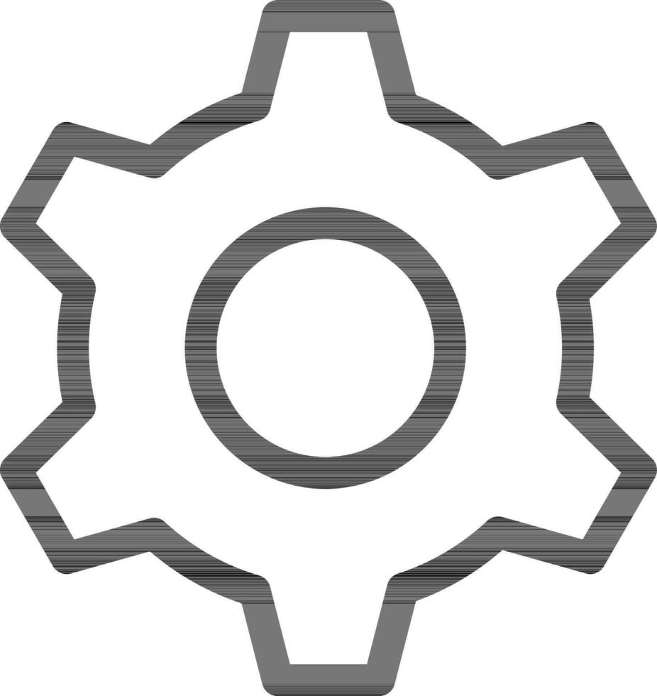 Setting or Cogwheel icon in Black Thin Line Art. vector