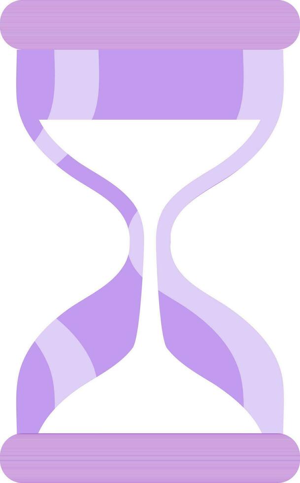 Flat Style Hourglass Icon in Purple and White Color. vector