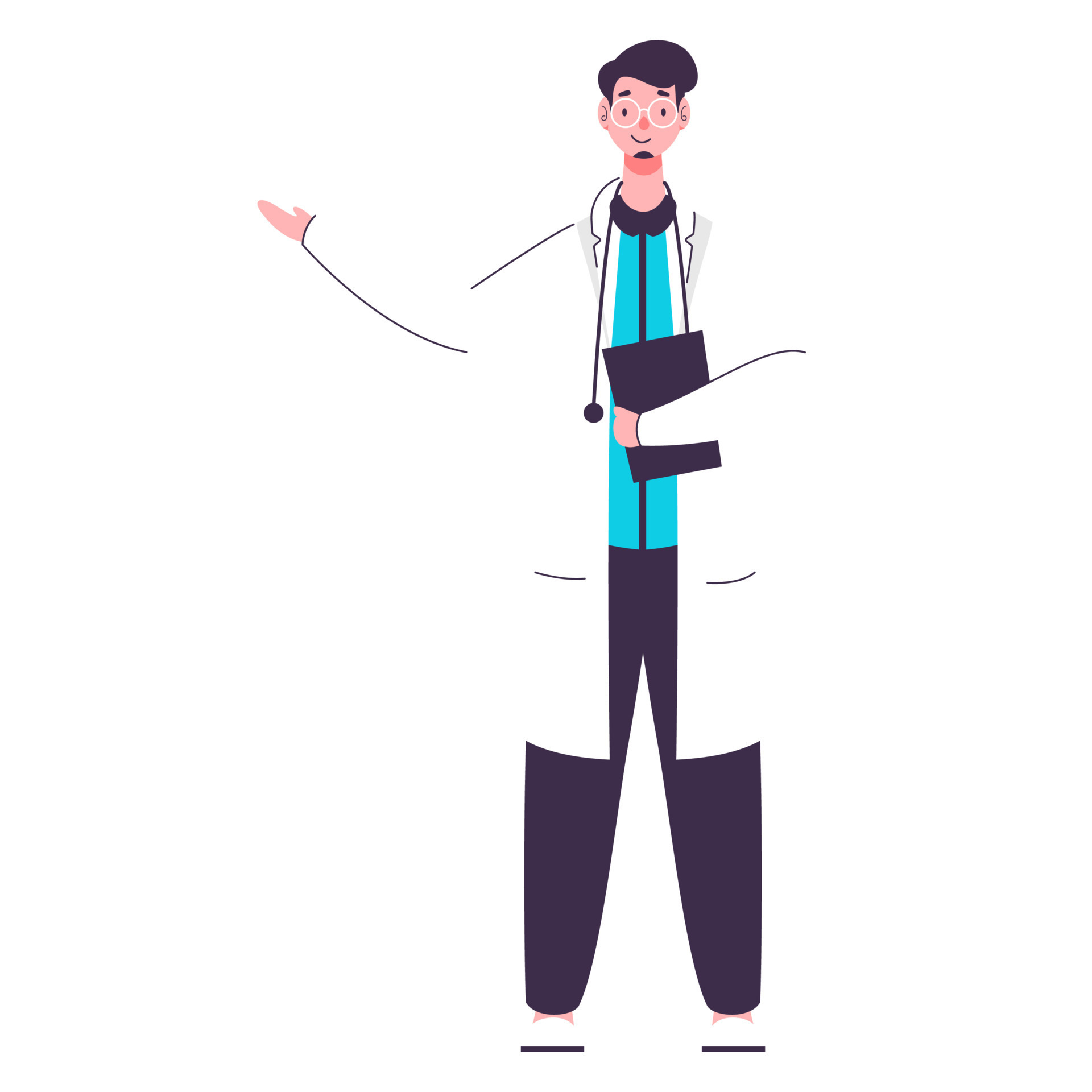 Doctor Man Character in Standing Pose. 24361228 Vector Art at Vecteezy