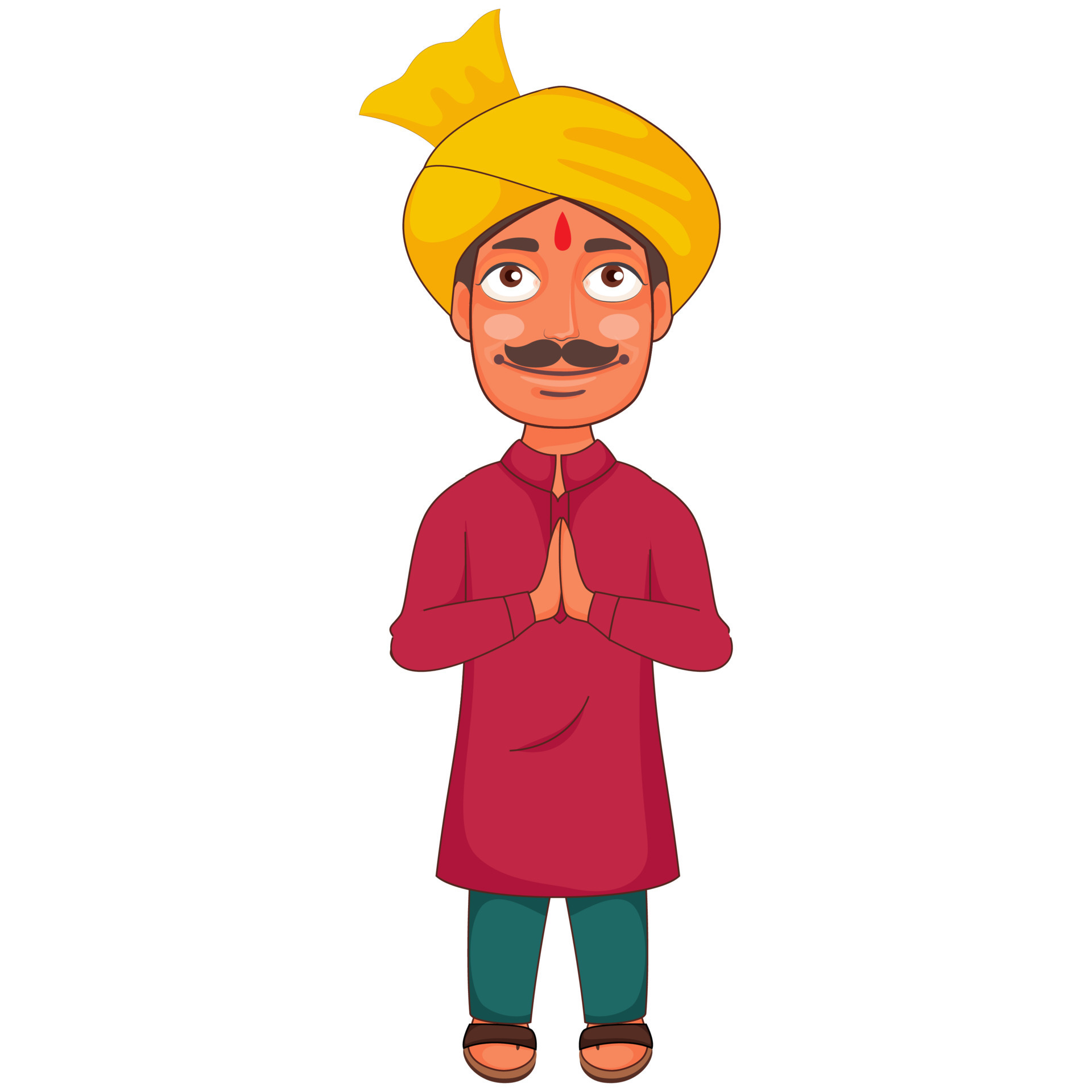 Vector illustration of Indian Man Doing Namaste for Welcome. 24361252 ...