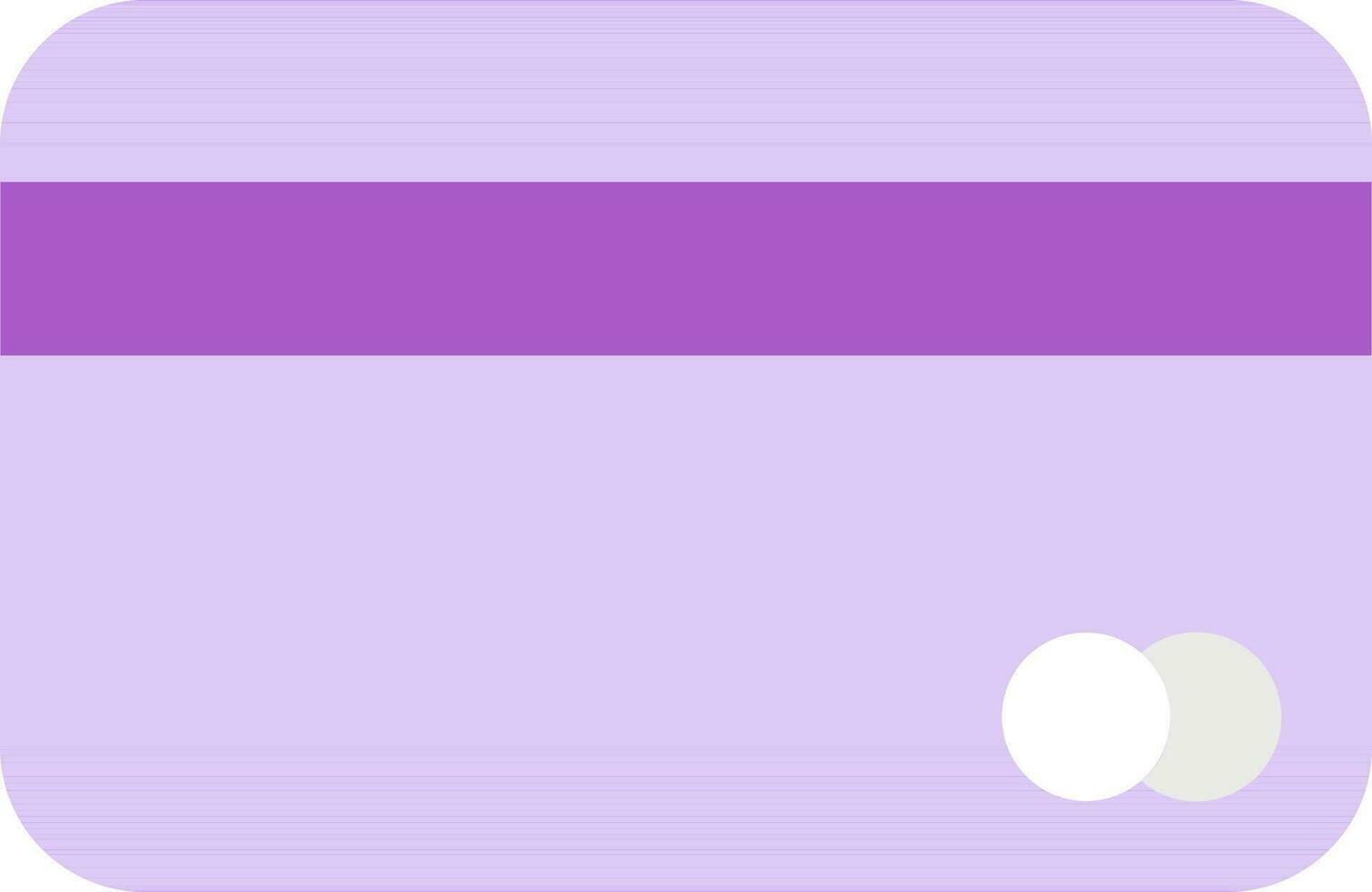 plano estilo pago tarjeta icono en púrpura color. vector
