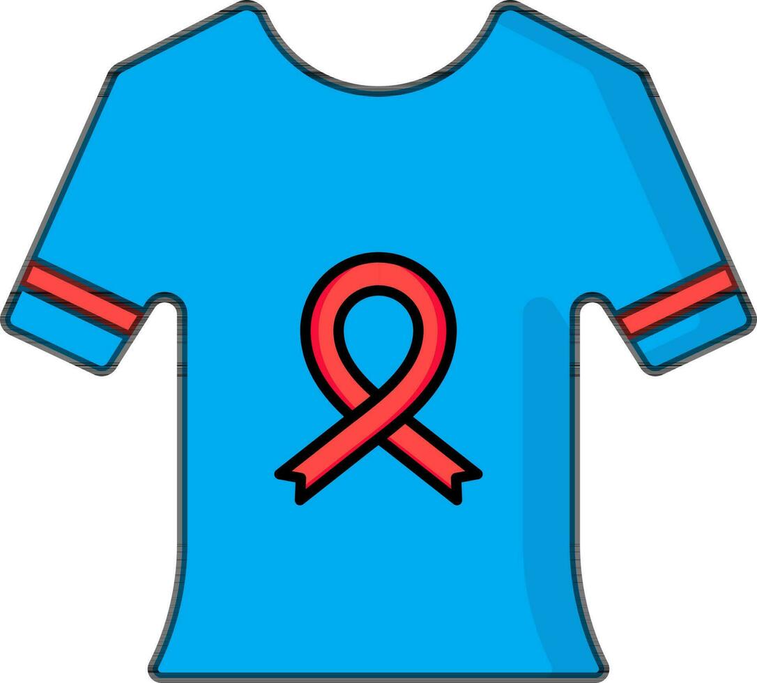 SIDA símbolo camiseta icono en azul color. vector