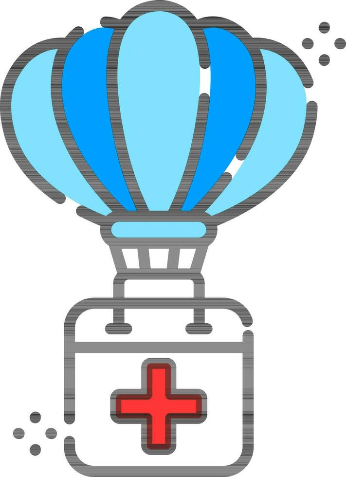 Fast medicine supply balloon icon in flat style. vector