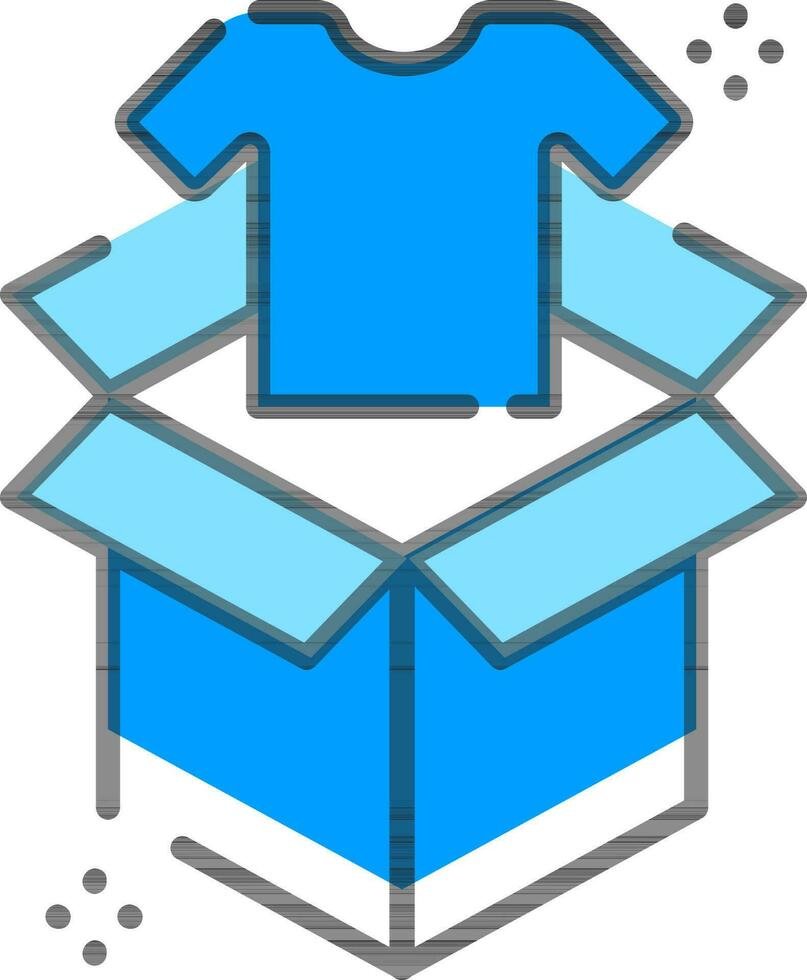 Vector illustration of Shirt or t-shirt in box icon.