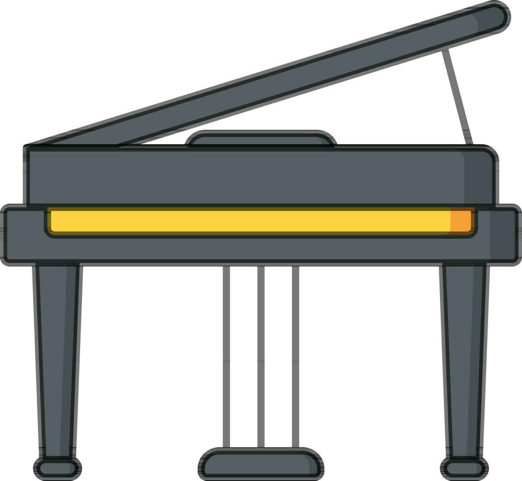 Grand piano icon in grey and yellow color. vector
