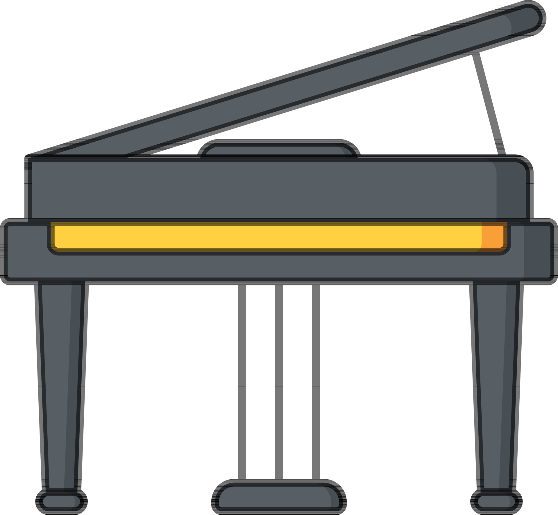 Grand piano icon in grey and yellow color. 24361359 Vector Art at Vecteezy