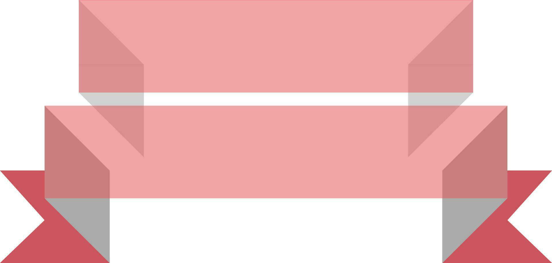 Blank ribbon banner in red color. vector